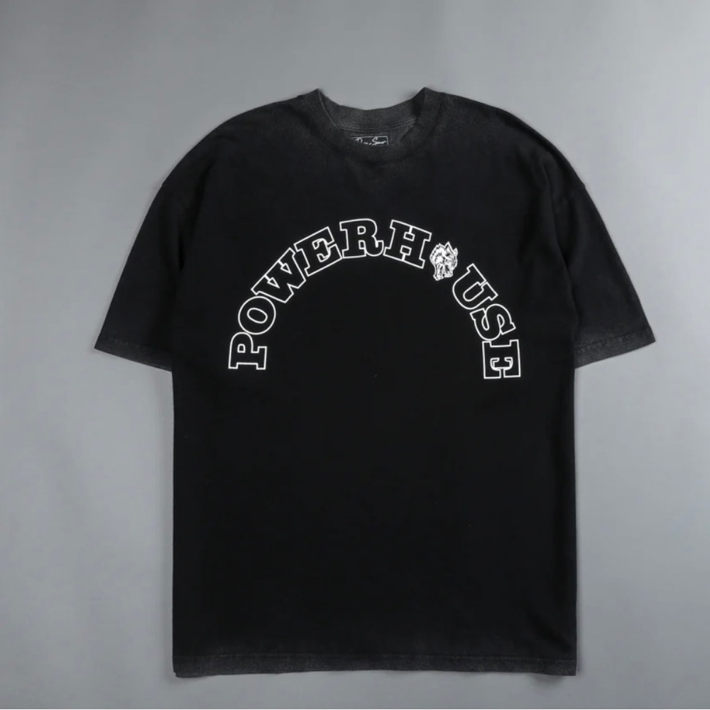 POWERHOUSE GYM OF THE WOLVES FOREVER "PREMIUM VINTAGE" OVERSIZED TEE IN BLACK